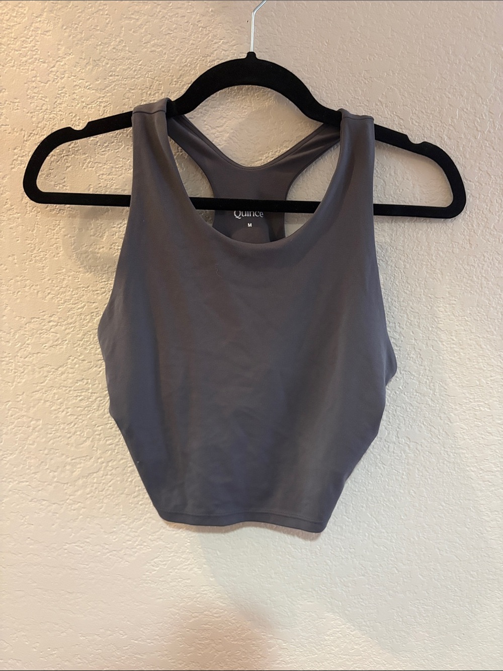 Quince Racerback Crop Tank - Slate Gray